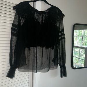 Anthropologie Sheer Layered Top